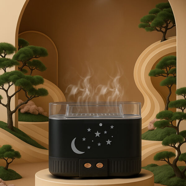 NightSky Ultrasonic Humidifier with Moon & Stars Design – USB Powered